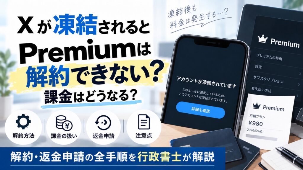 Xが凍結されるとPremiumは解約できない?課金はどうなる?解約・返金 Xが凍結されるとPremiumは解約できない?課金はどうなる?解約・返金